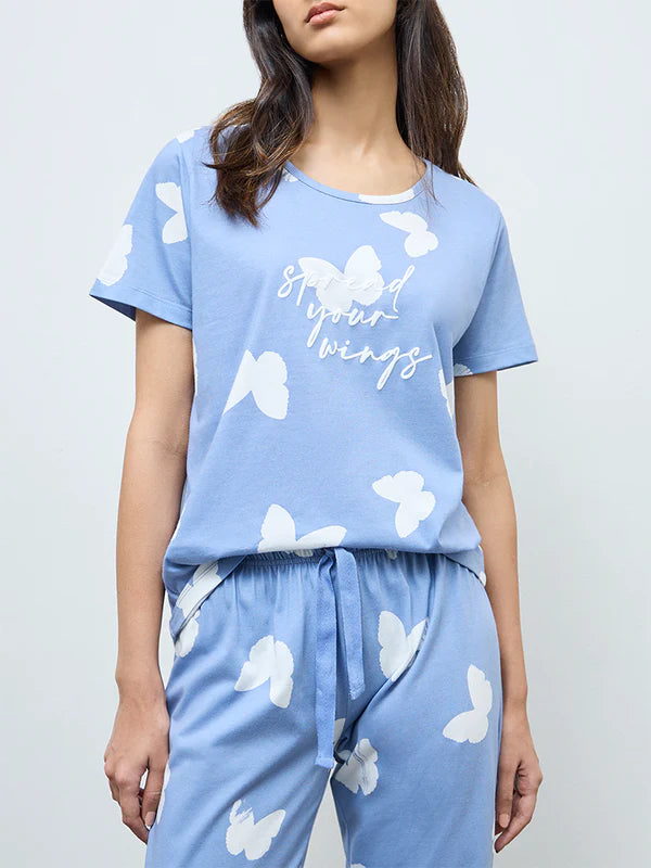 Wunderlove Printed Cotton Pyjamas Set In A Bag