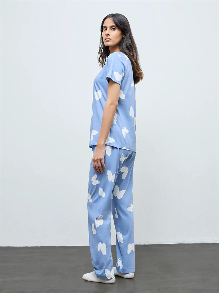 Wunderlove Printed Cotton Pyjamas Set In A Bag
