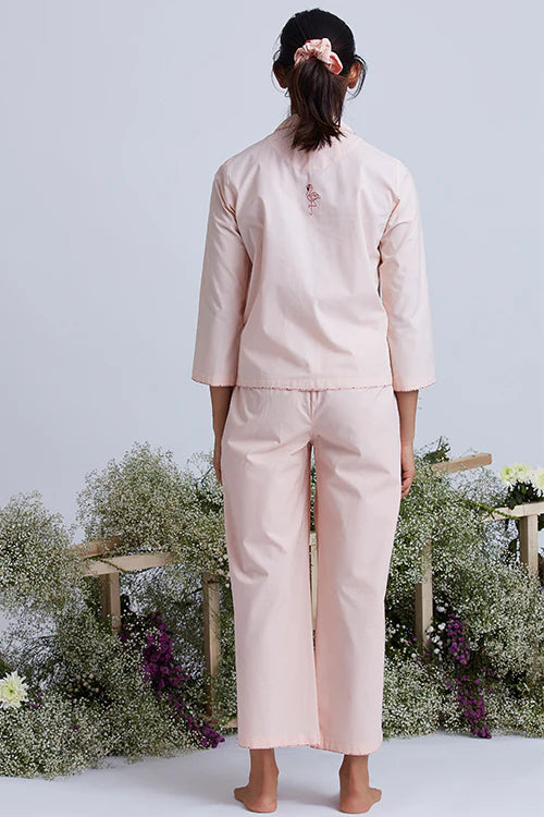 Okhai 'Lullaby' Hand Embroidered Cotton Night Suit Set