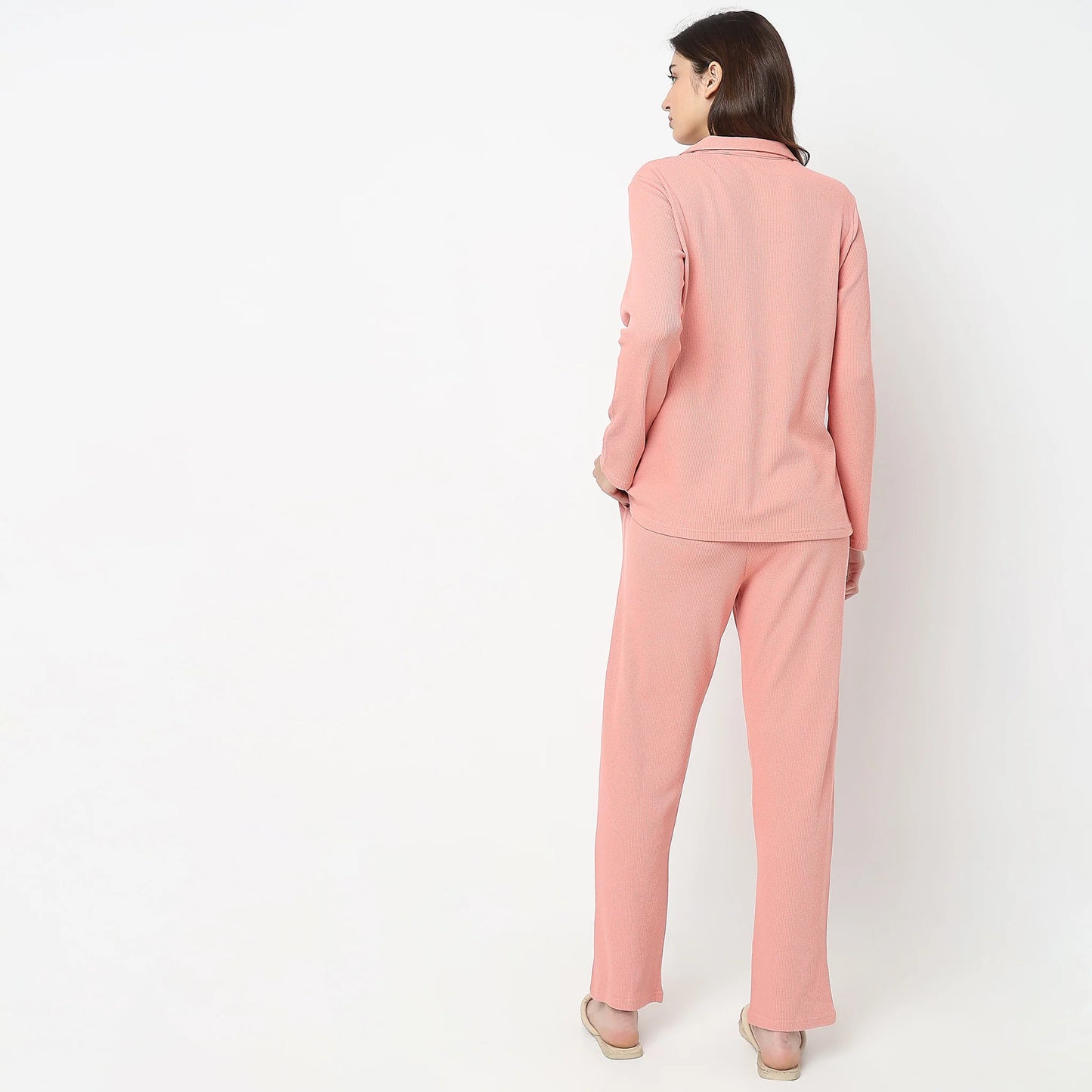 Knitted Printed T-Shirt With Pyjama Sleepwear Set