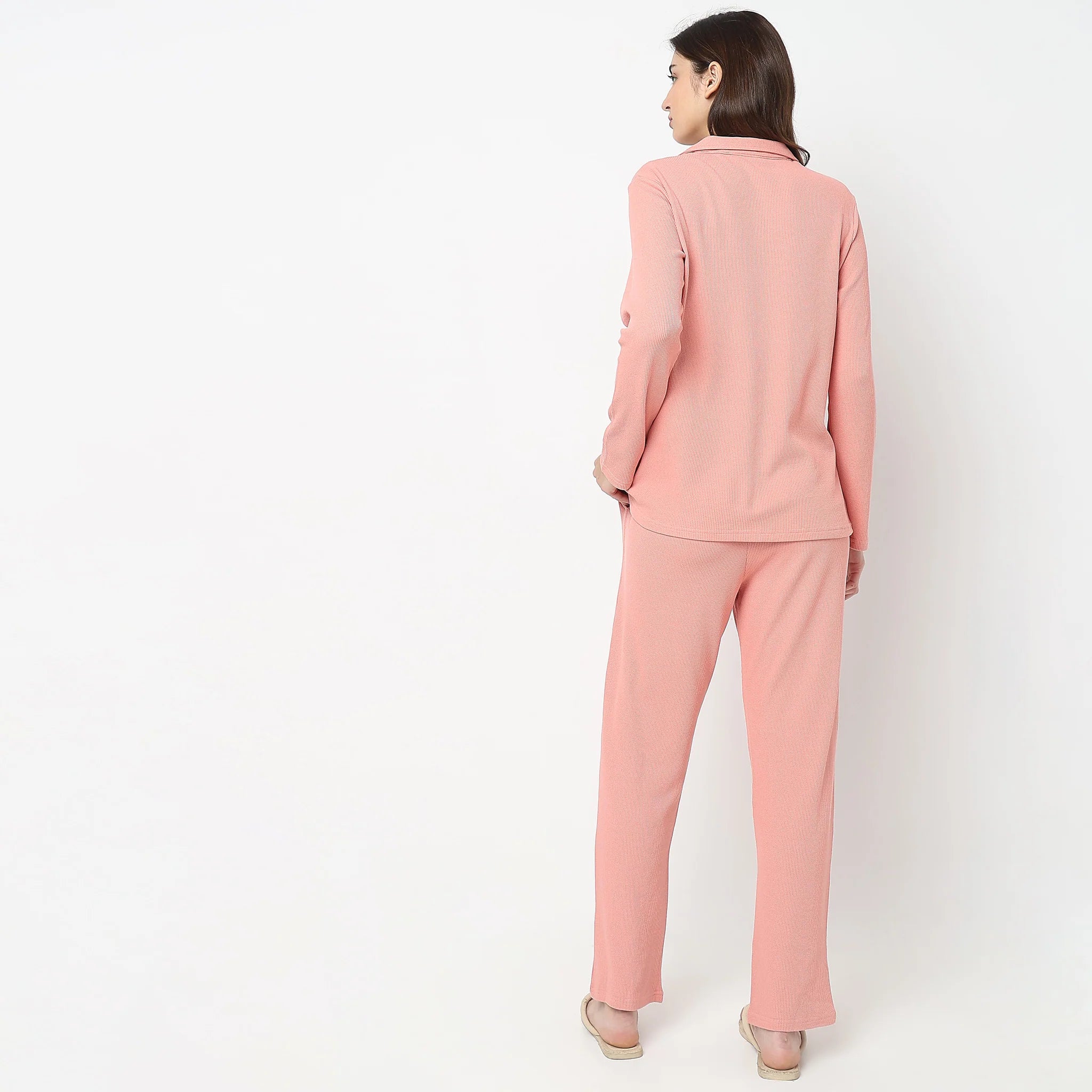 Knitted Printed T-Shirt With Pyjama Sleepwear Set