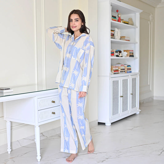 Palm Tree Print Pyjama Set