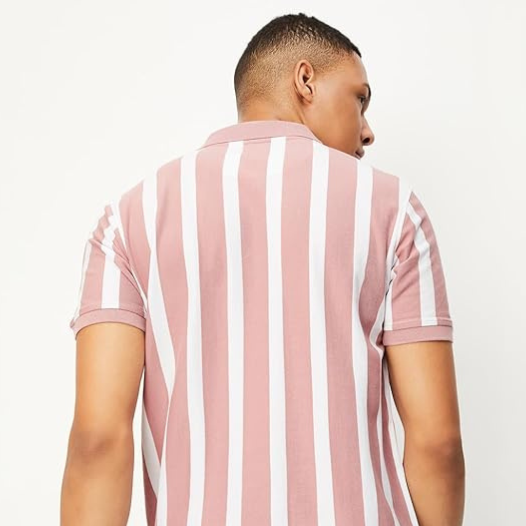 Max Men's Half Sleeves Regular Fit Striped Polo Levi's T-Shirt