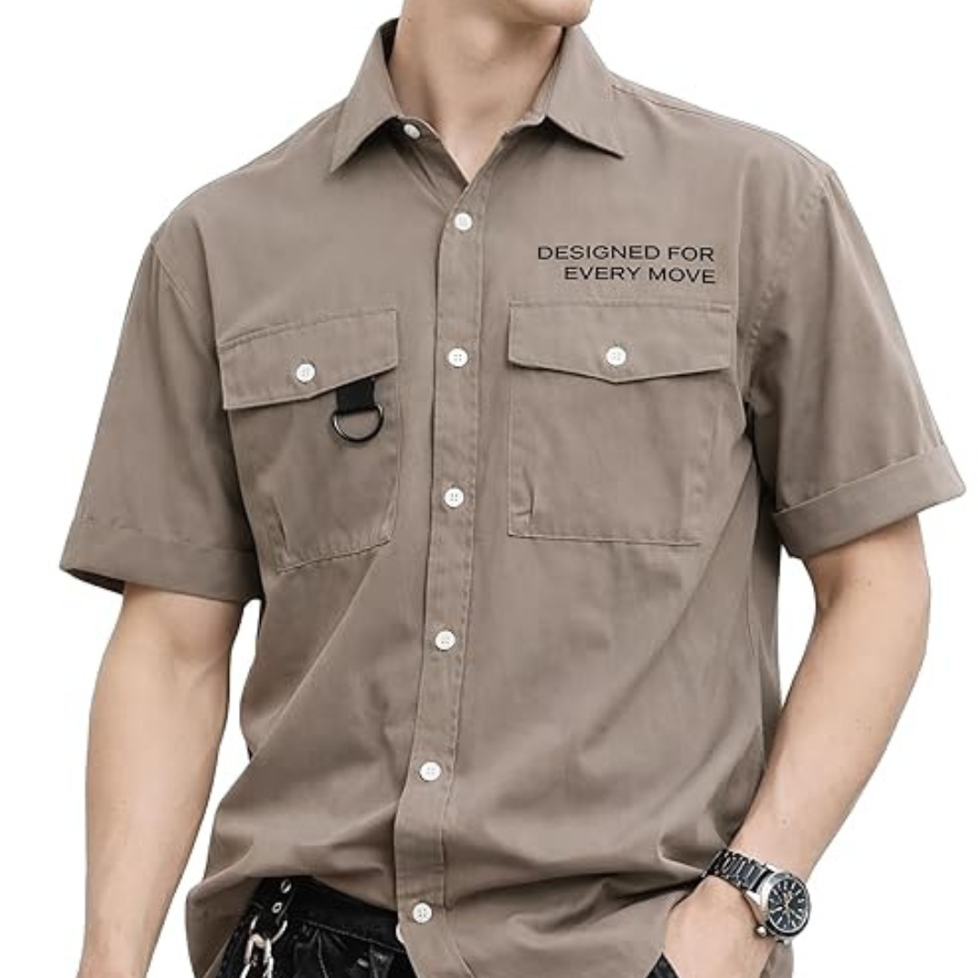 ZERNY Men’s Premium Utility Pocket Casual Shirt