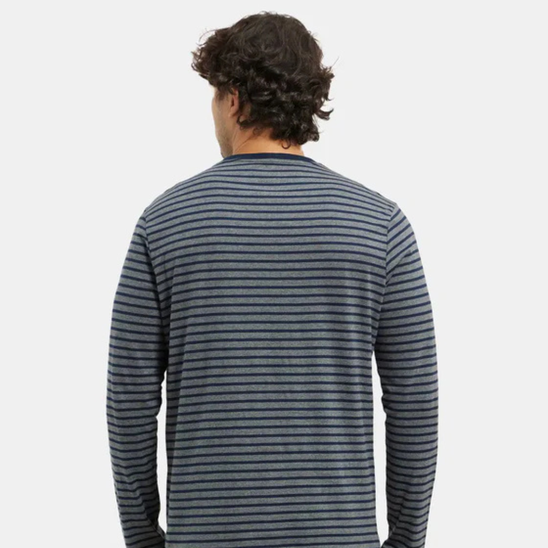 Super Combed Cotton Rich Striped Round Neck Full Sleeve T-Shirt