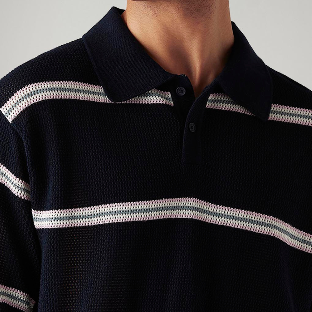 Men's Striped Navy Loose Fit Polo Levi's T-shirt