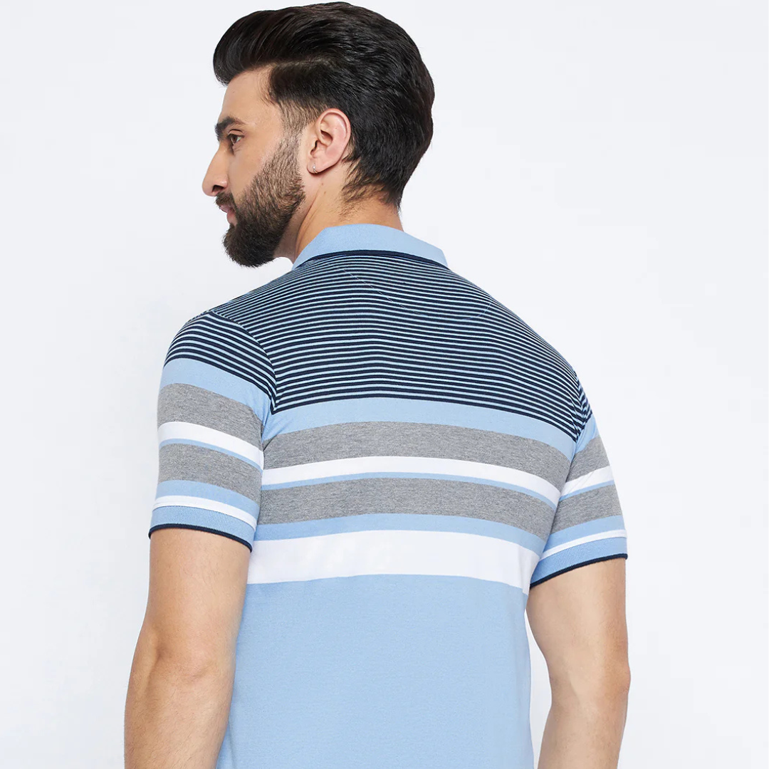 Sleeves T-shirt Color Block Pattern Chest Pocket