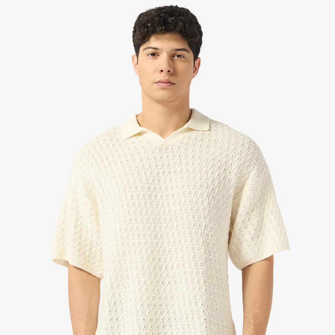 Jack & Jones Relaxed fit Split Neck knit Polo shirt