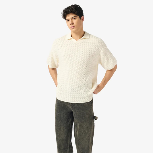 Jack & Jones Relaxed fit Split Neck knit Polo shirt