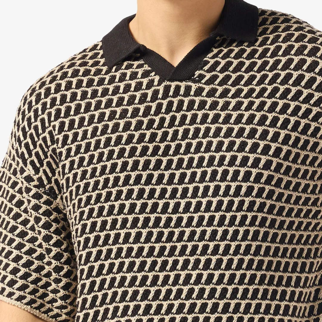 Jack & Jones Relaxed fit Split Neck knit Polo shirt