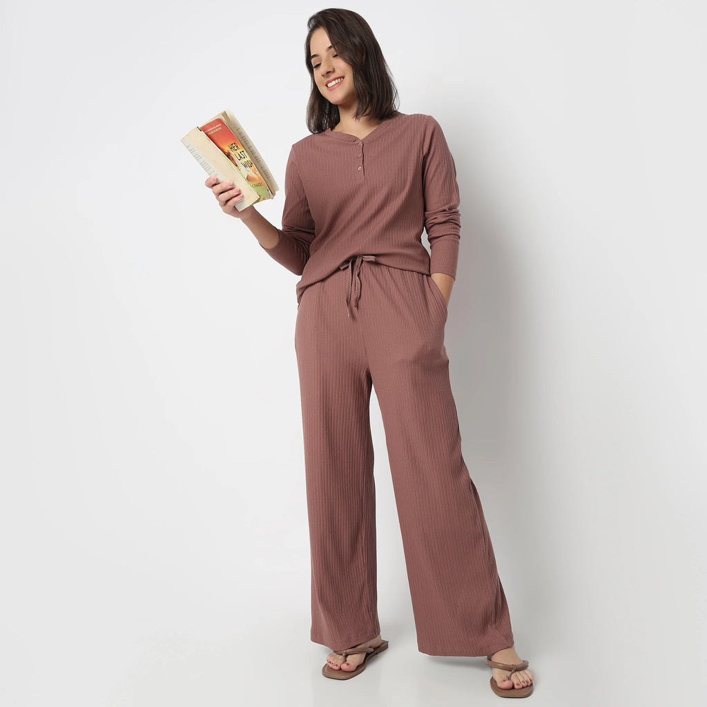 V-Neck T-Shirt with Pyjama Sleepwear Set