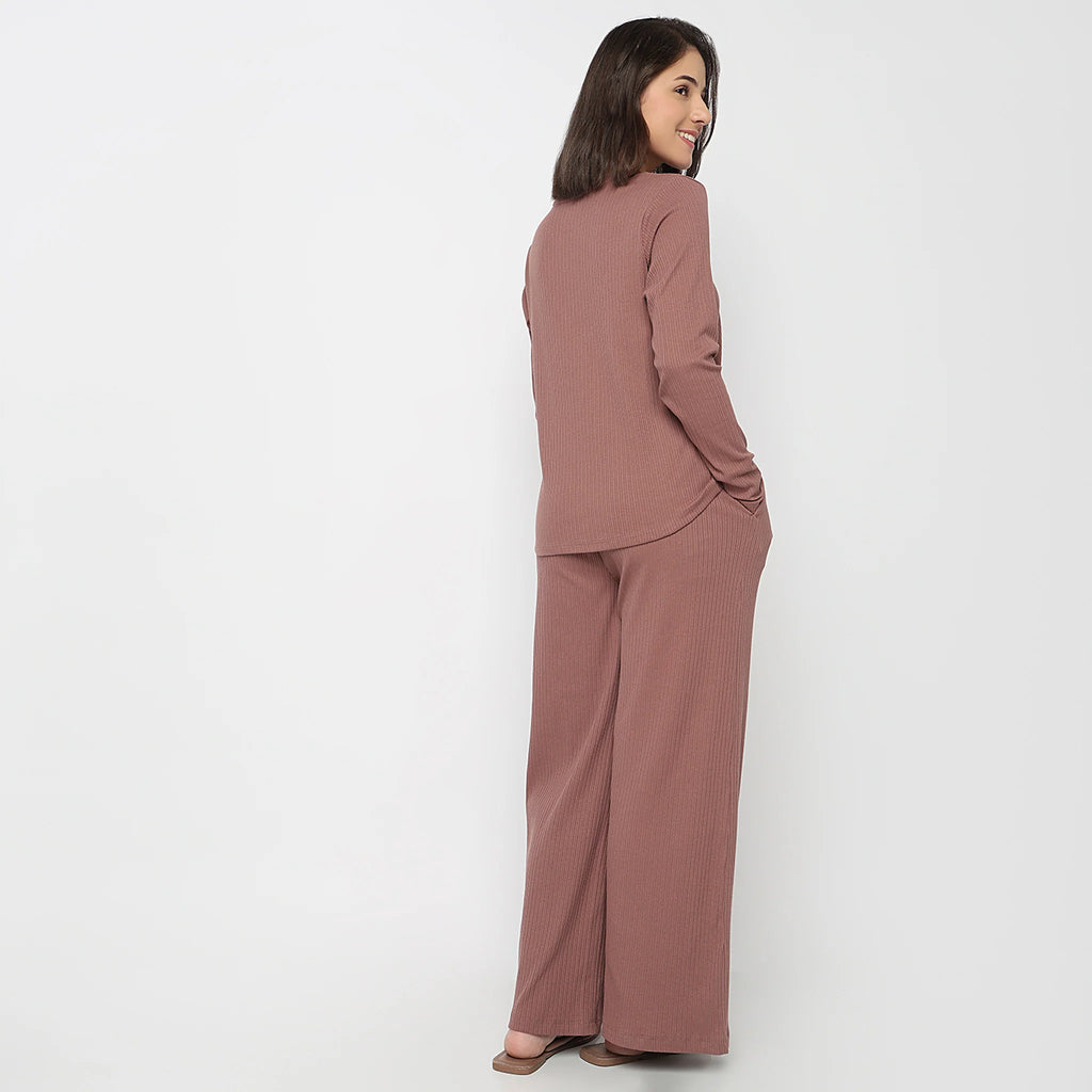 V-Neck T-Shirt with Pyjama Sleepwear Set