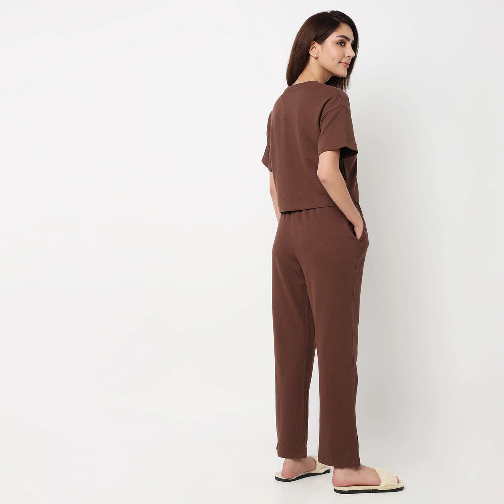 Solid T-Shirt with Pyjama Sleepwear Sets