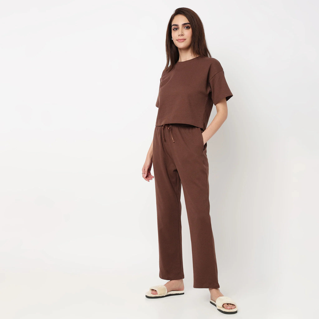 Solid T-Shirt with Pyjama Sleepwear Sets