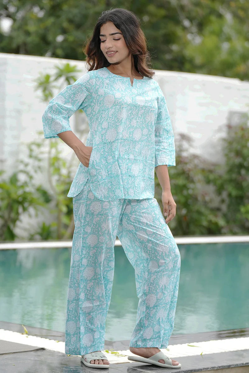 Cotton Candy Block Printed Night suit
