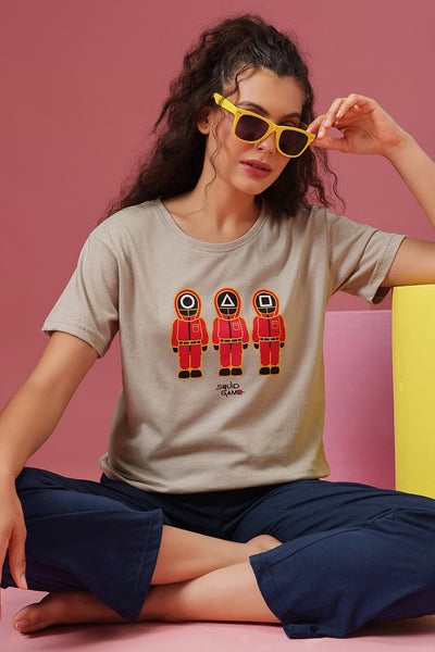 Squid Game Print T-shirt  & Pyjama